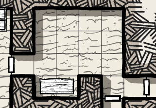A dungeon room rendered in Dungeon Scrawl