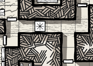 A dungeon corridor rendered in Dungeon Scrawl