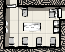 A dungeon room rendered in Dungeon Scrawl
